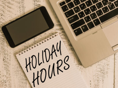 Modified opening hours during holiday season